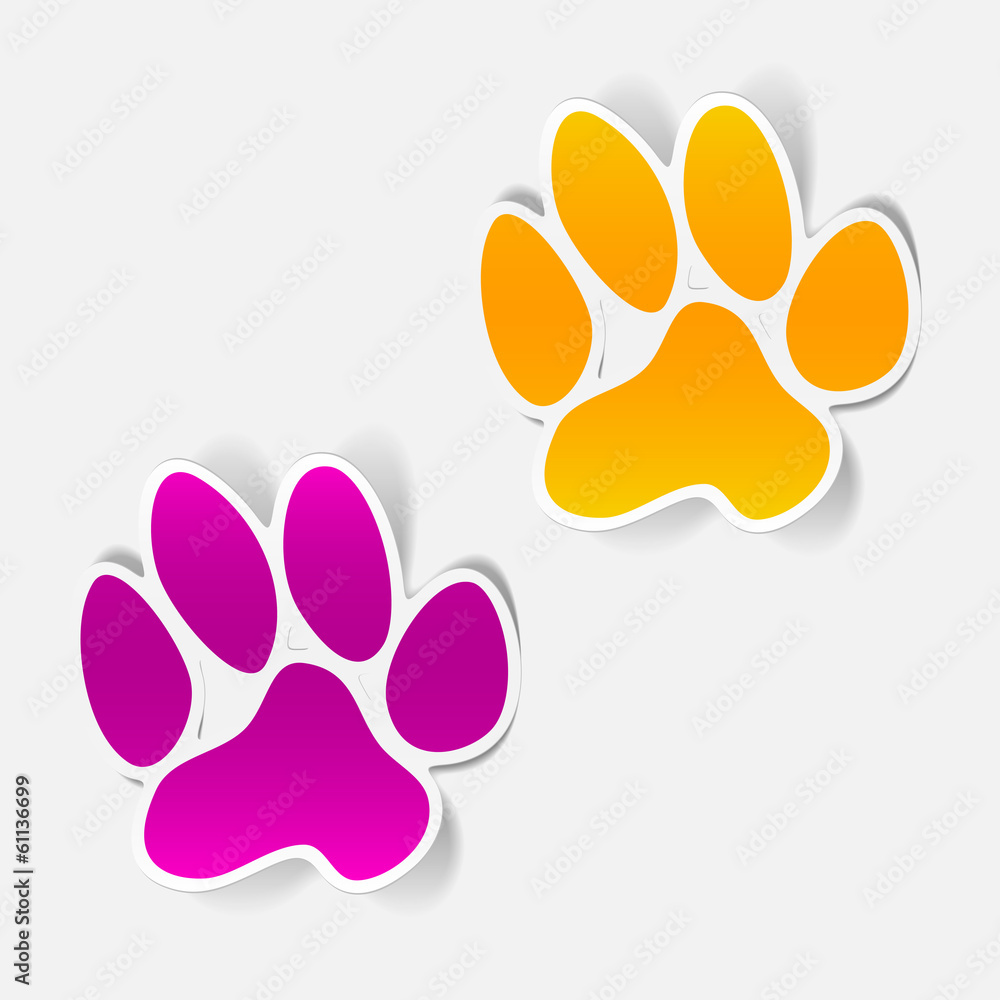 sticker animal paw, realistic design element sticker animal paw, realistic design element