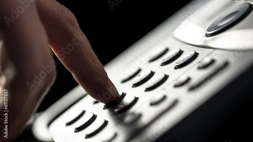 Foto Businessman making a call on a landline phone