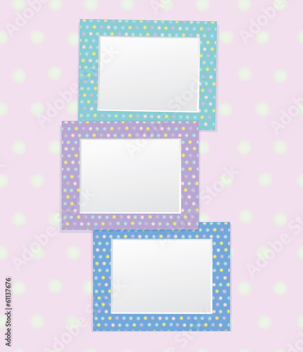 Vector colorful empty photo frames.
