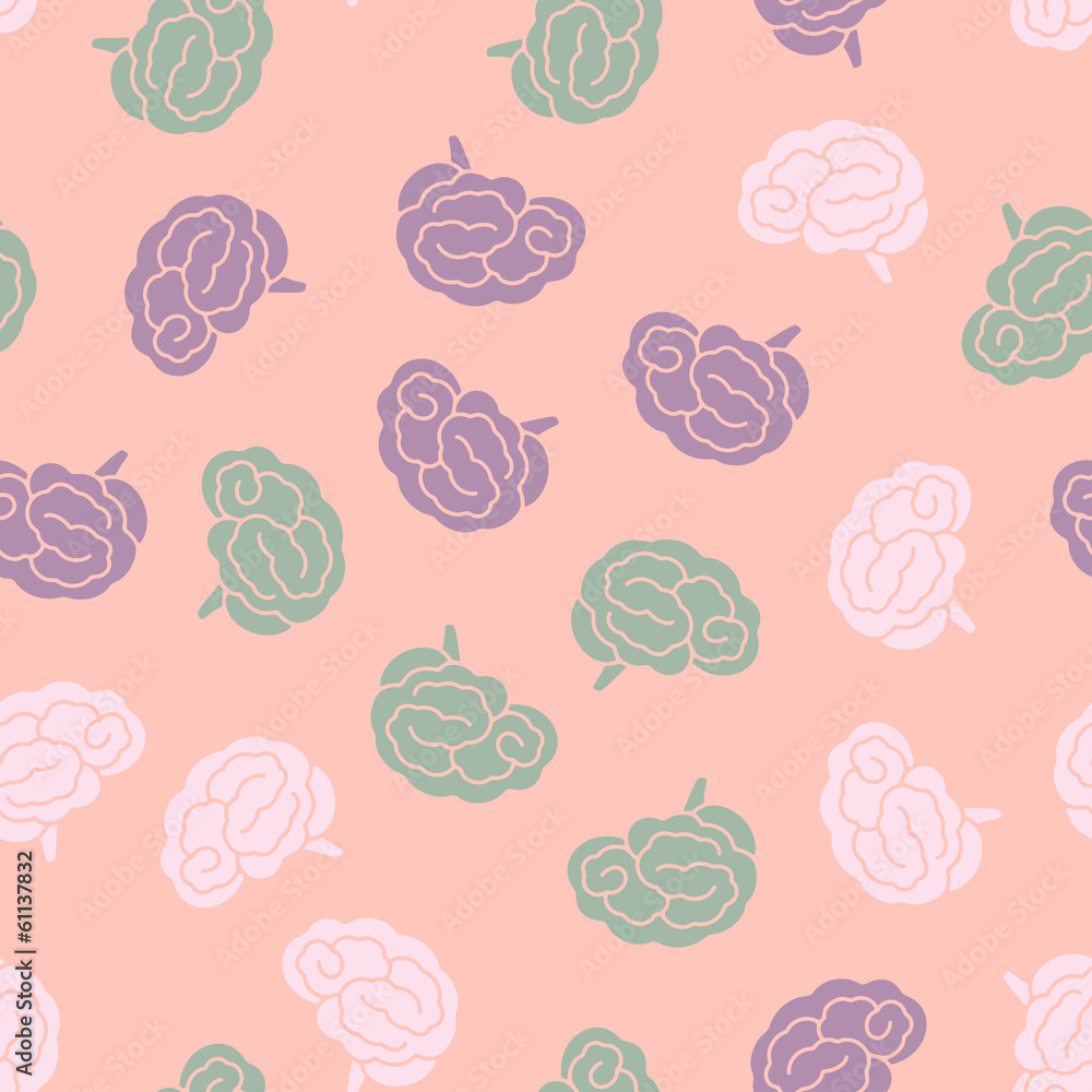 seamless pattern, brain seamless pattern, brain