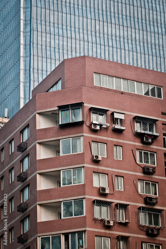 apartment house with office building on background in Beijing