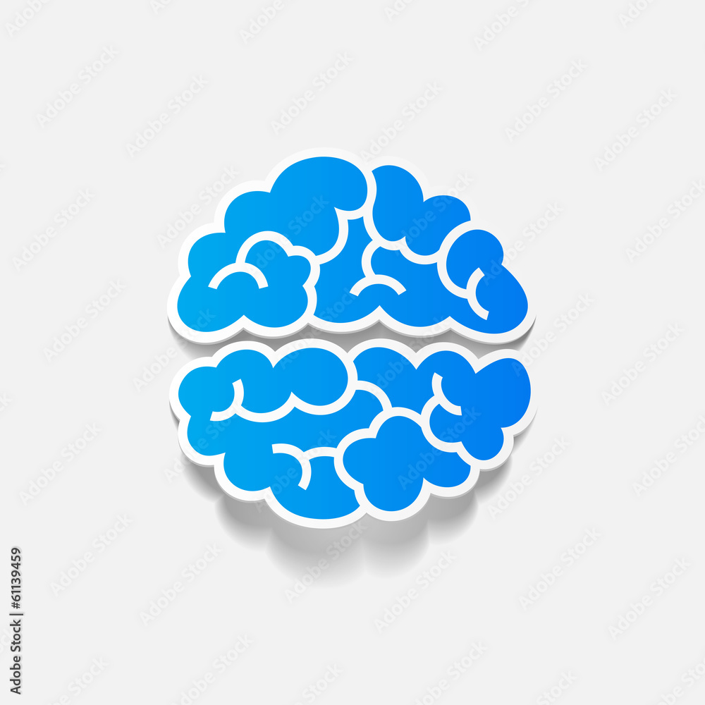 realistic design element: brain realistic design element: brain