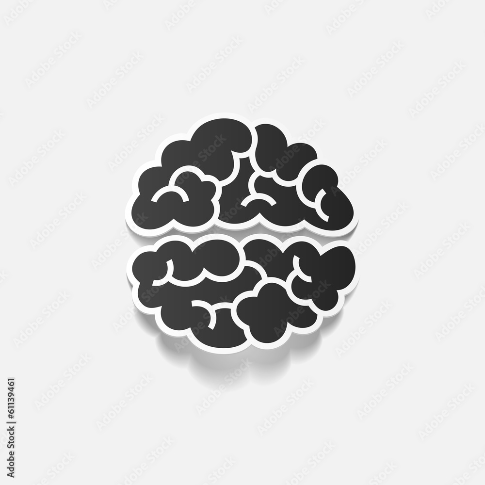 realistic design element: brain realistic design element: brain