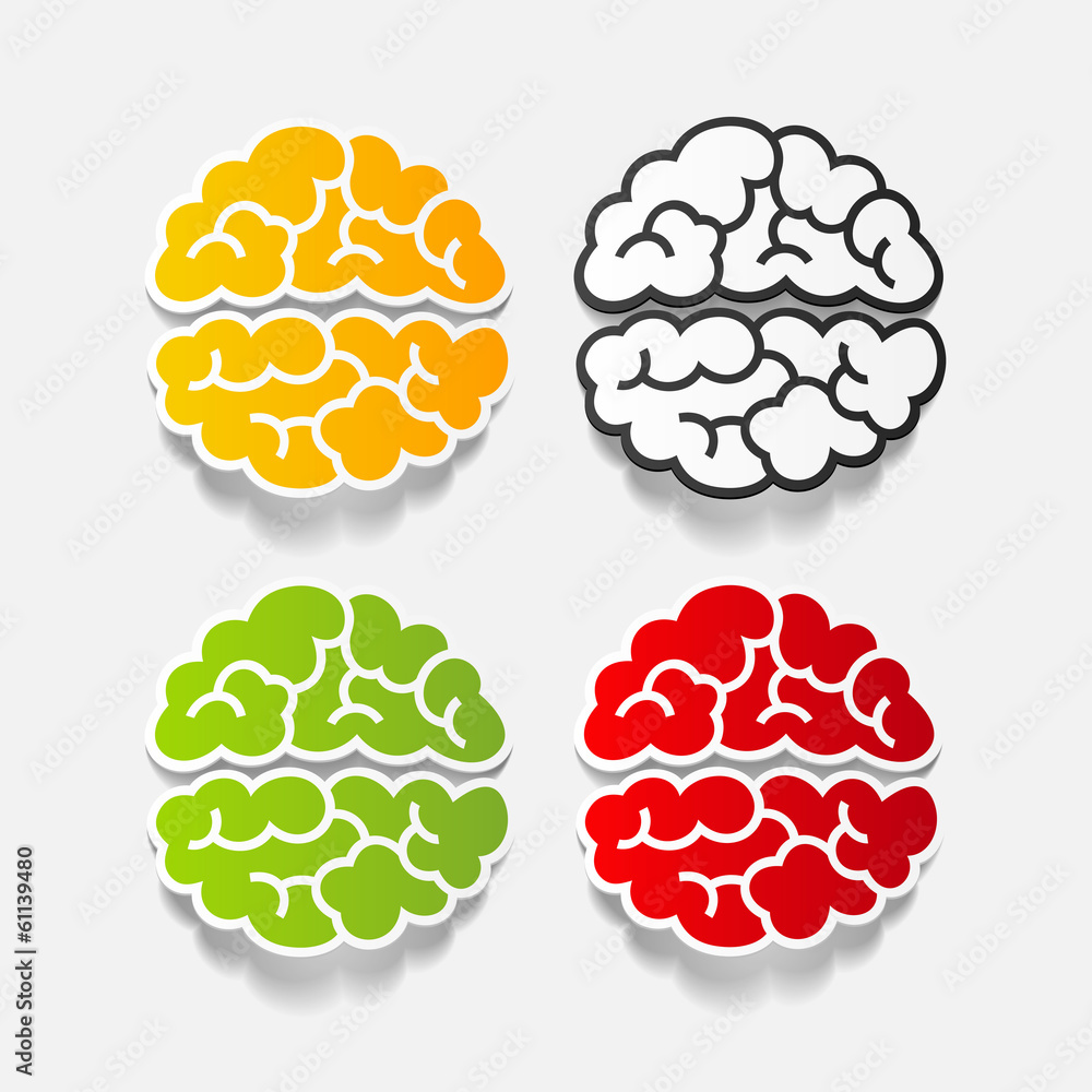 realistic design element: brain realistic design element: brain