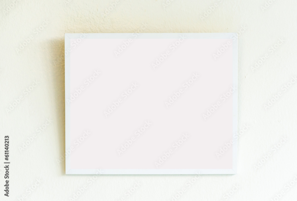 White frame on white wall White frame on white wall