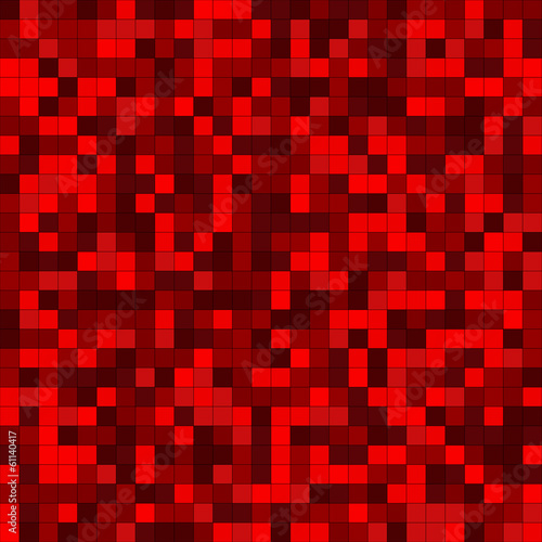 Mosaic background consisting of squares in shades of red