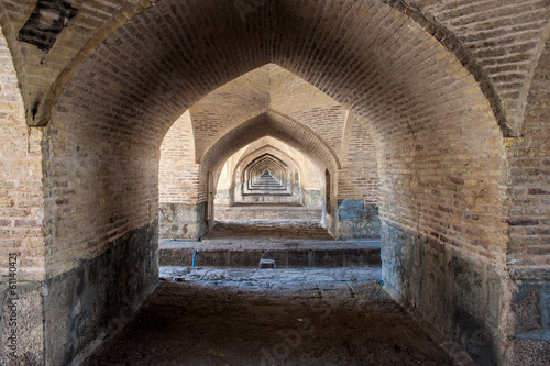 View under Si-o-se bridge in Esfahan  Iran