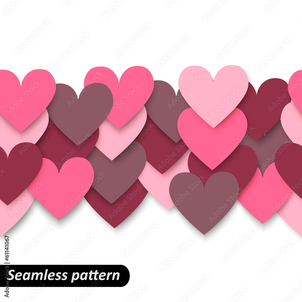 Colorful hearts seamless border