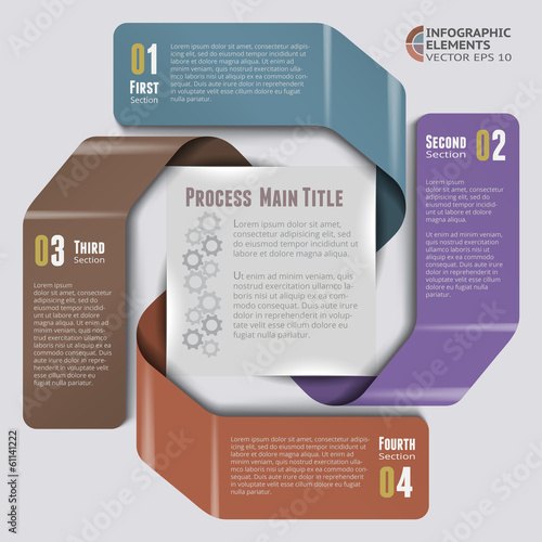 Origami Style Labels Infographic