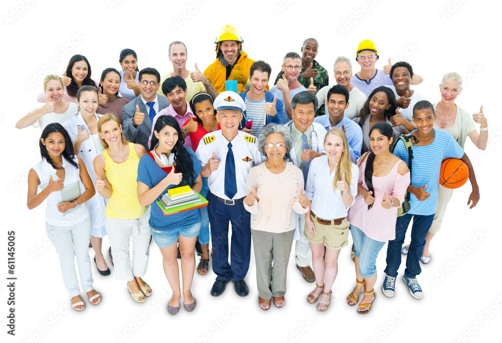 Obraz premium Large Group of People Showing Thumb Up
