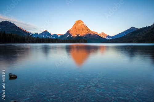 Two medicine lake, glacier national park, in the morning photo