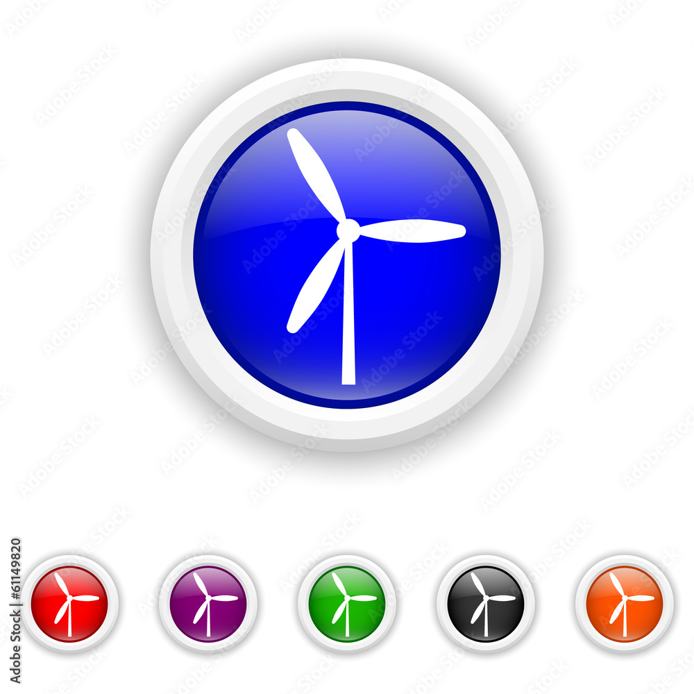 Windmill icon - six colours set vector Windmill icon - six colours set vector