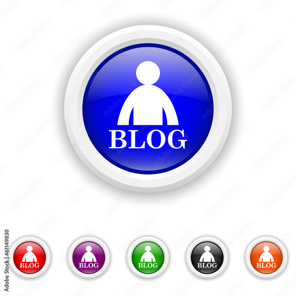 Blog icon - six colours set vector Blog icon - six colours set vector