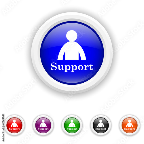 Support icon - six colours set vector