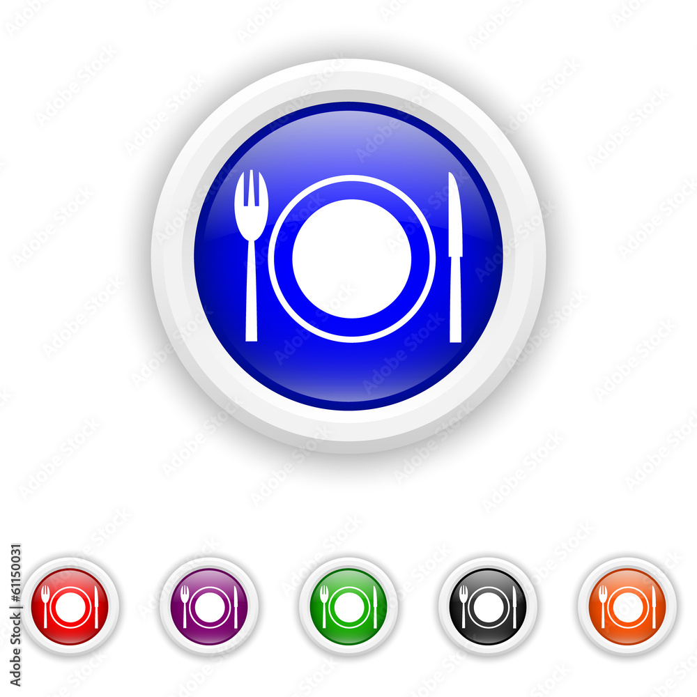 Restaurant icon - six colours set vector Restaurant icon - six colours set vector