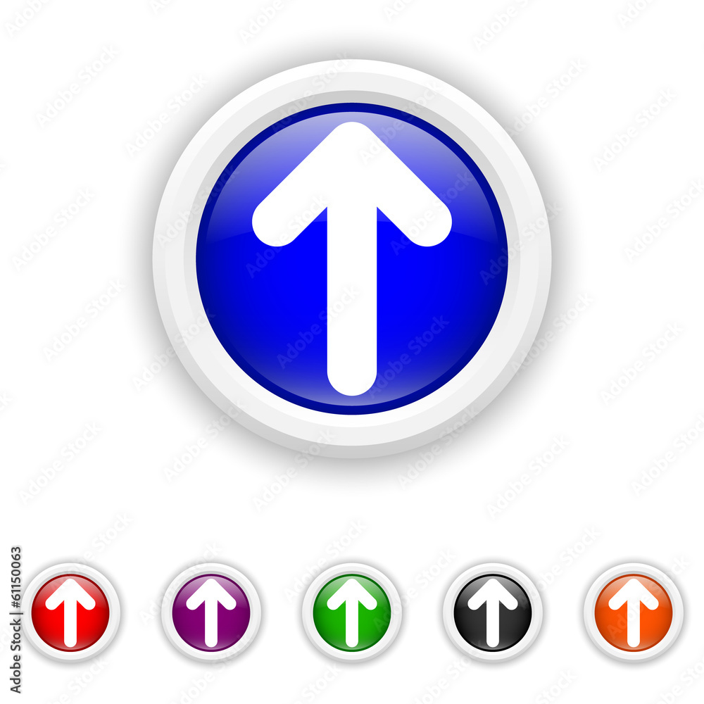 Up arrow icon - six colours set vector Up arrow icon - six colours set vector