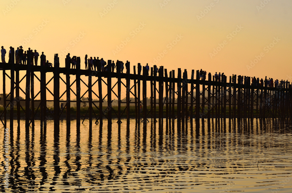 U Bein Bridge in Amarapura,Myanmar U Bein Bridge in Amarapura,Myanmar