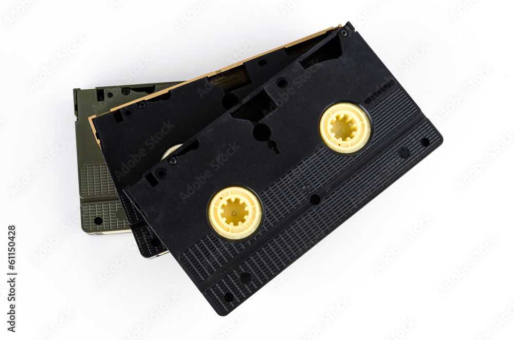 Old video tape isolated on white background Old video tape isolated on white background