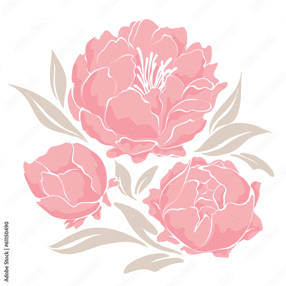 Naklejka Pink peonies