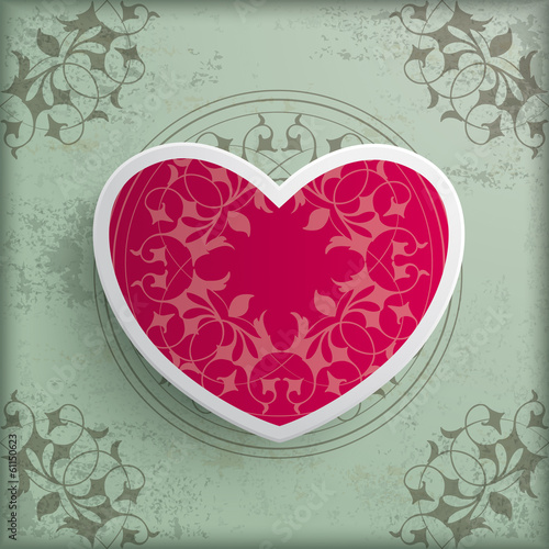 Vintage Background Floriad Heart