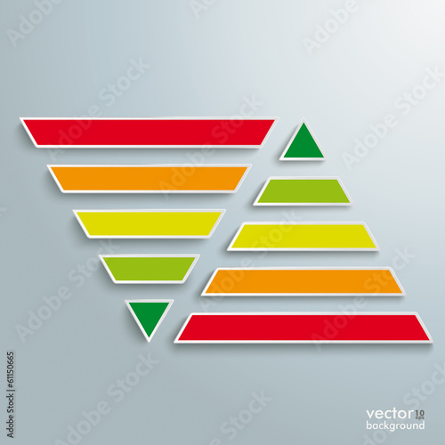 2 Parallel Colored Pyramids Infographic