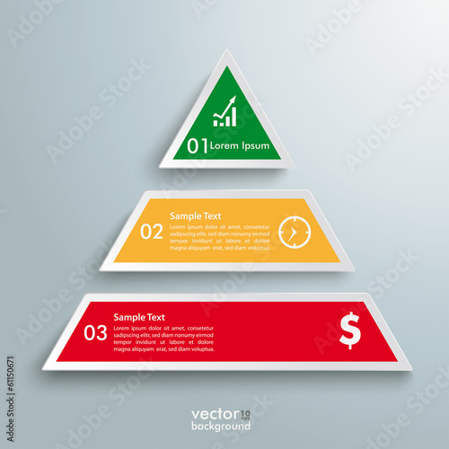 Colored Pyramid 3 Pieces Infographic