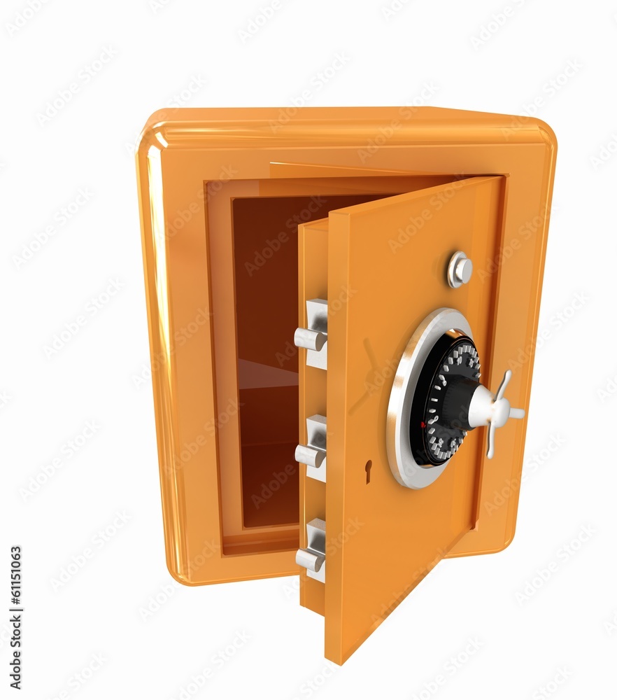 Security metal safe with empty space inside Security metal safe with empty space inside