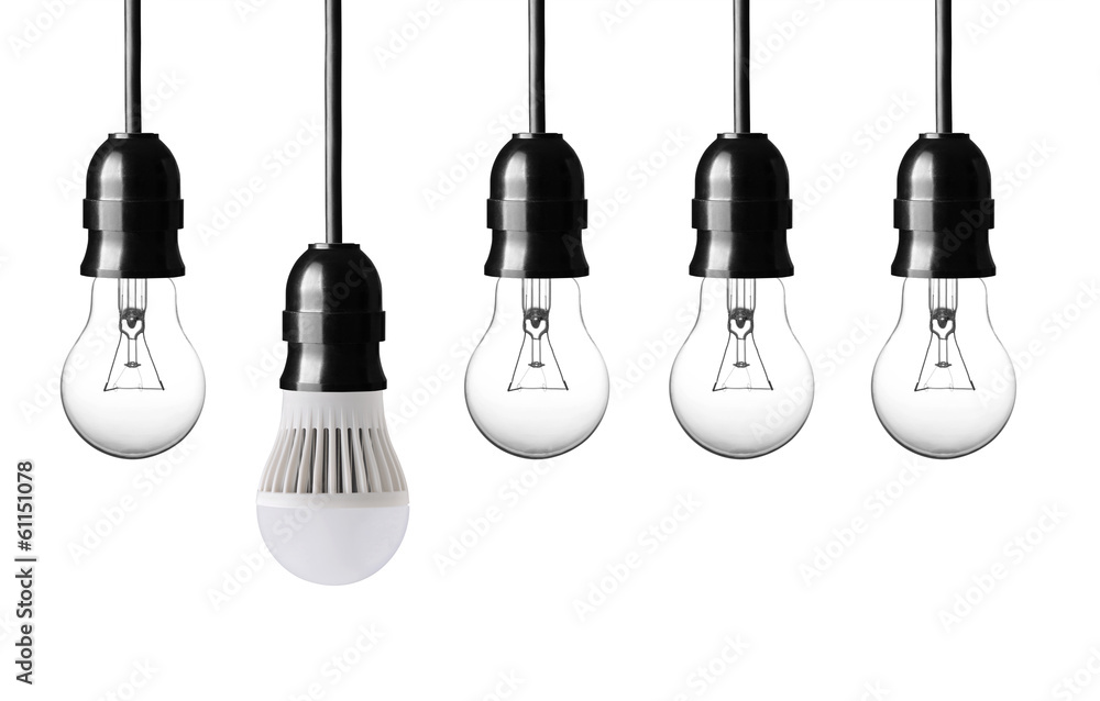 Naklejka premium idea concept with bulbs on white background