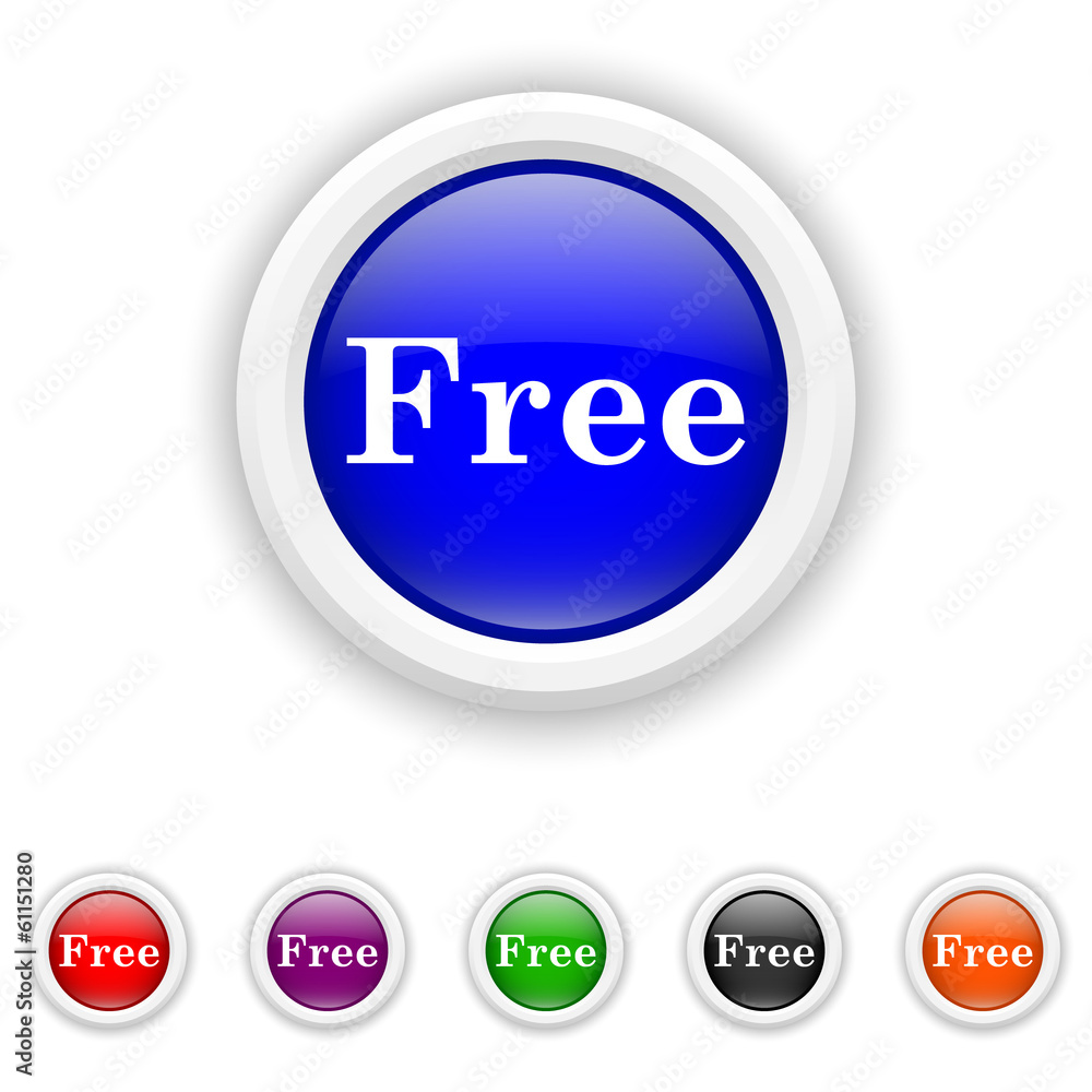 Free icon - six colours set vector Free icon - six colours set vector