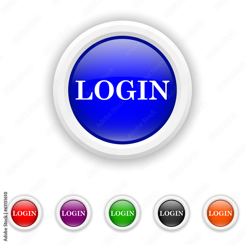 Login icon - six colours set vector Login icon - six colours set vector