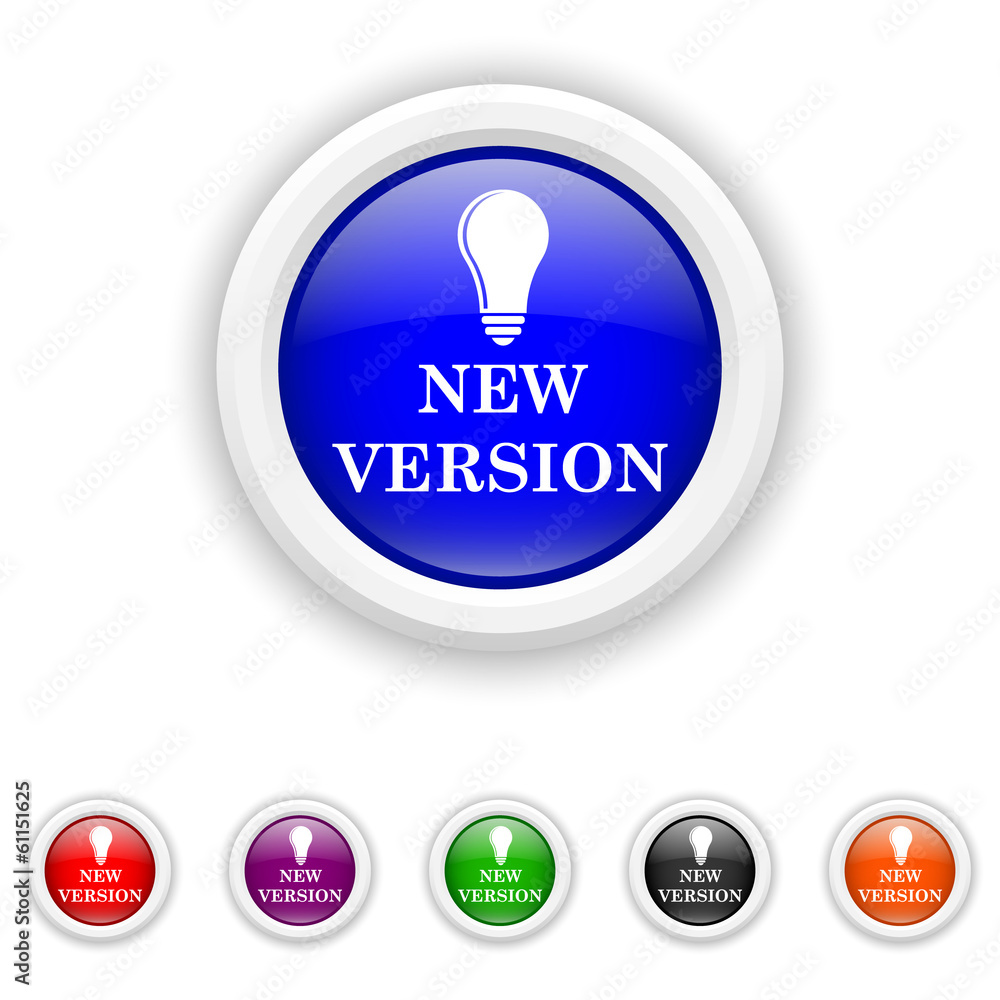 New version icon - six colours set vector New version icon - six colours set vector