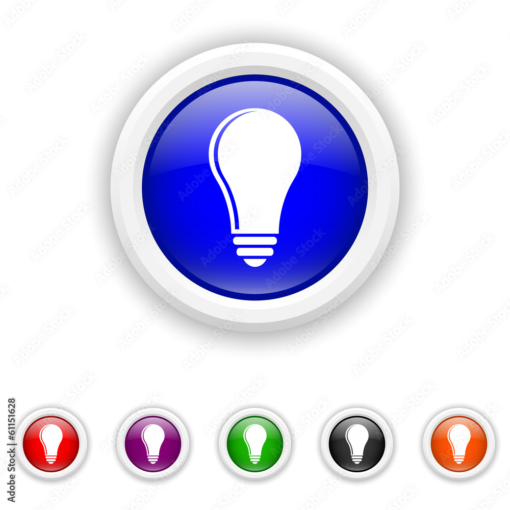 Light bulb - idea icon - six colours set vector Light bulb - idea icon - six colours set vector