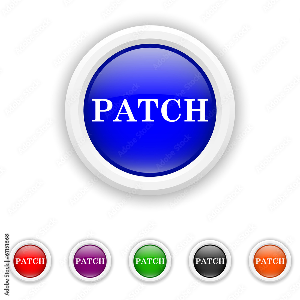 Patch icon - six colours set vector