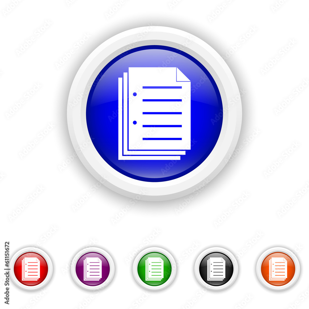 Document icon - six colours set vector Document icon - six colours set vector