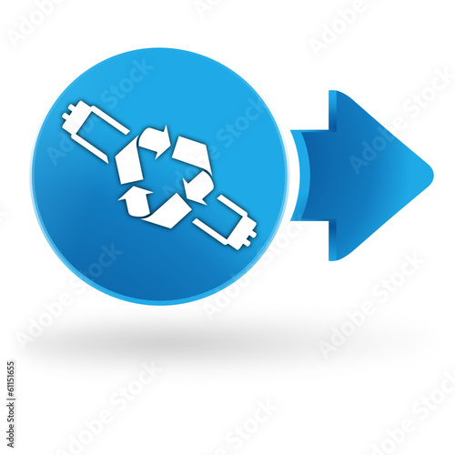 recyclage des néons sur symbole web bleu