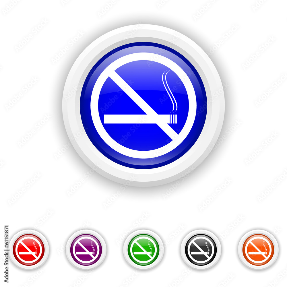 No smoking icon - six colours set vector No smoking icon - six colours set vector