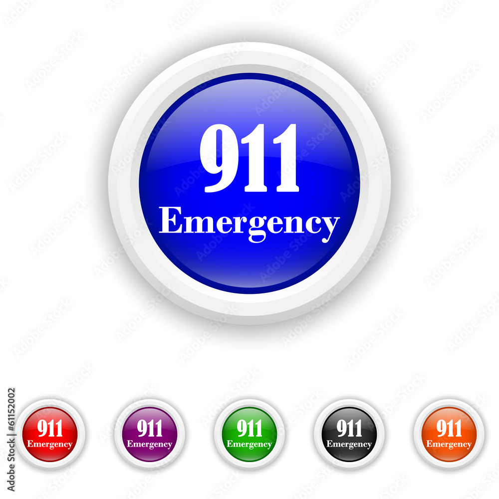 911 Emergency icon - six colours set vector 911 Emergency icon - six colours set vector