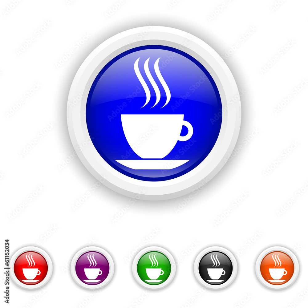 cup icon - six colours set vector cup icon - six colours set vector