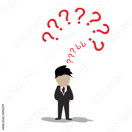 Businessman with question mark