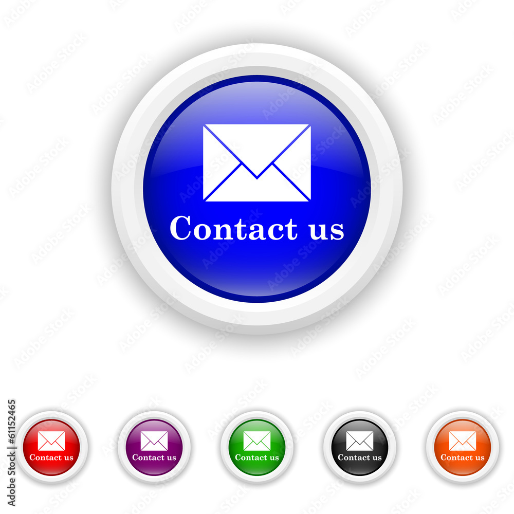 Contact us icon - six colours set vector Contact us icon - six colours set vector