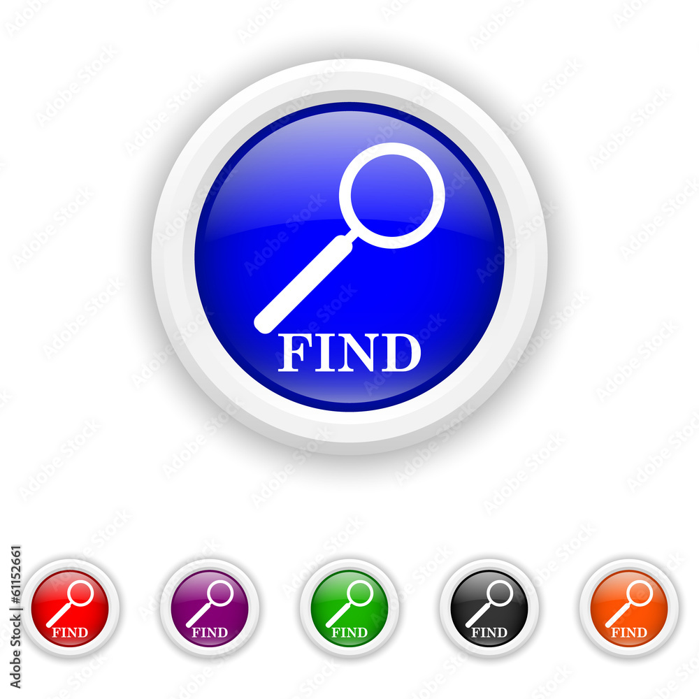 Find icon - six colours set vector Find icon - six colours set vector