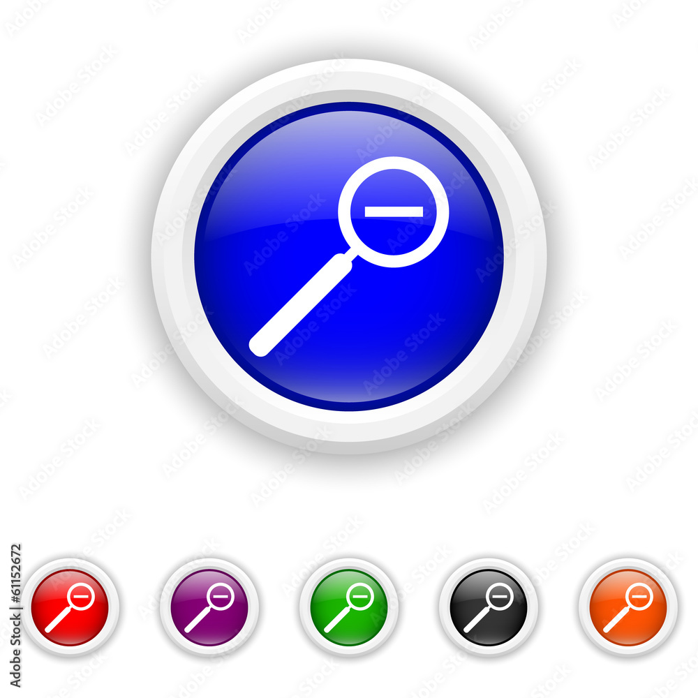Zoom out icon - six colours set vector Zoom out icon - six colours set vector