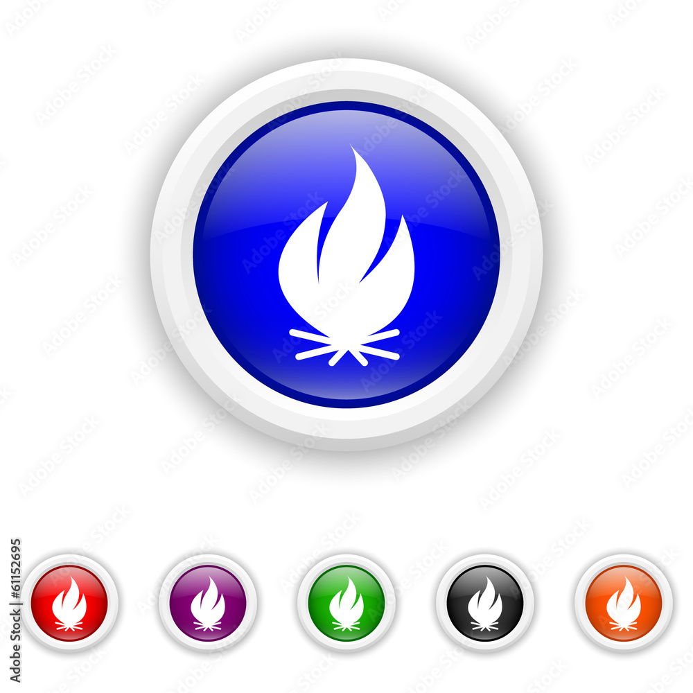 Fire icon - six colours set vector Fire icon - six colours set vector
