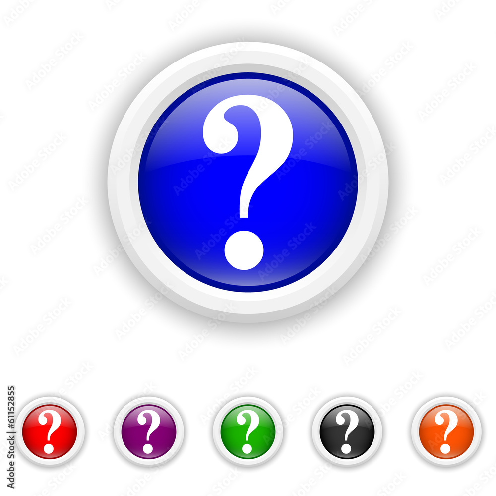 Question mark icon - six colours set vector Question mark icon - six colours set vector