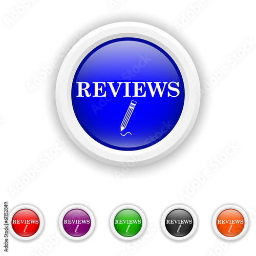 Reviews icon - six colours set vector