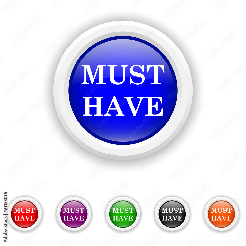 Must have icon - six colours set vector Must have icon - six colours set vector