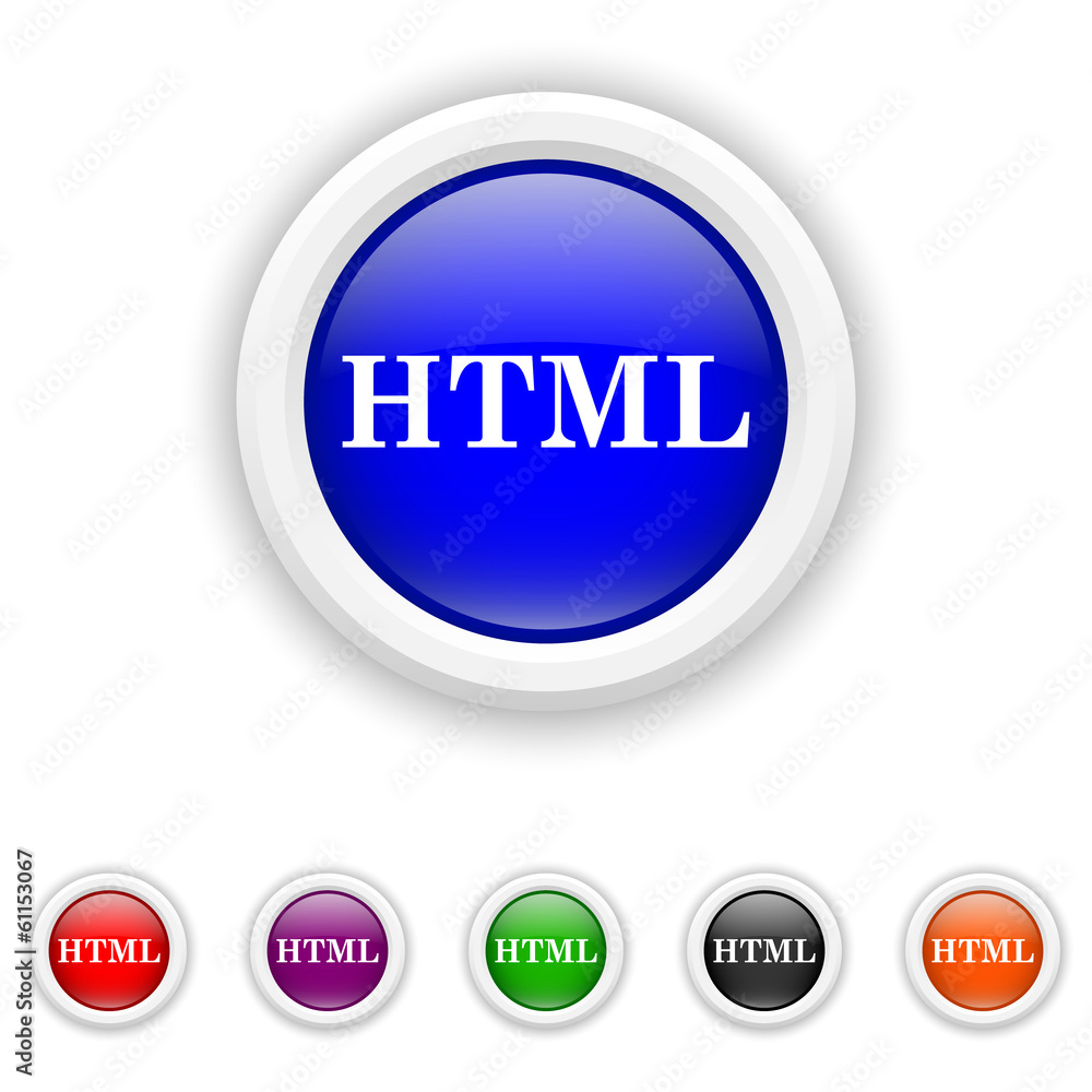 HTML icon - six colours set vector HTML icon - six colours set vector