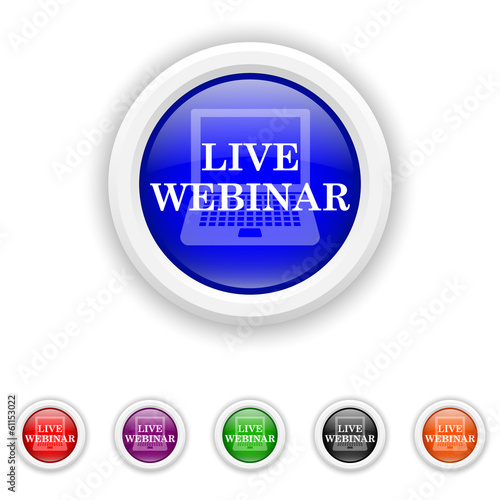 Live webinar icon - six colours set vector