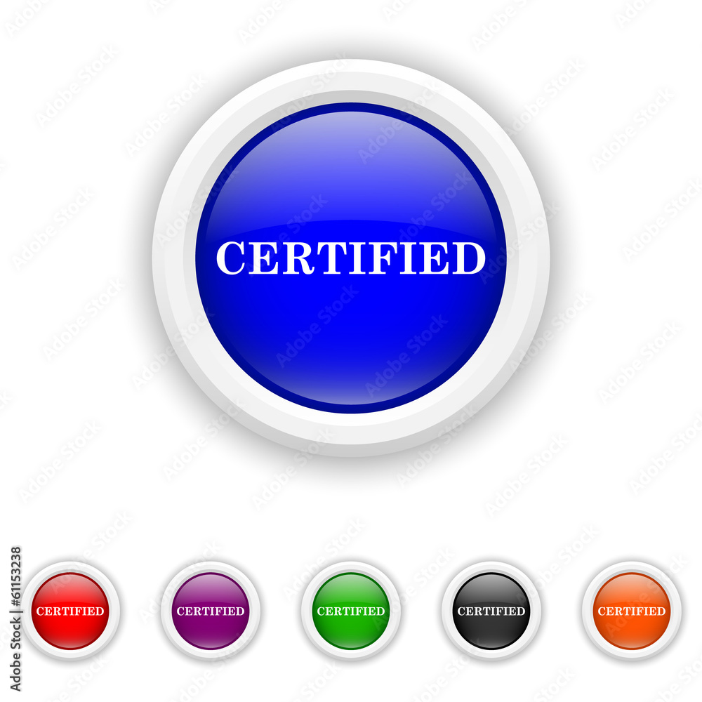 Certified icon - six colours set vector Certified icon - six colours set vector