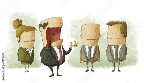 Tableau sur toile Boss with employees